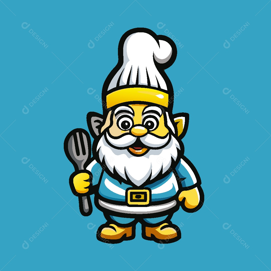 Gnomo Mascote Ilustração Vetor EPS