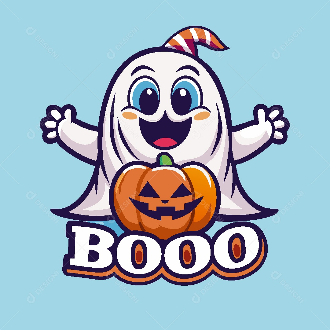 Fantasma Mascote Ilustração Vetor EPS