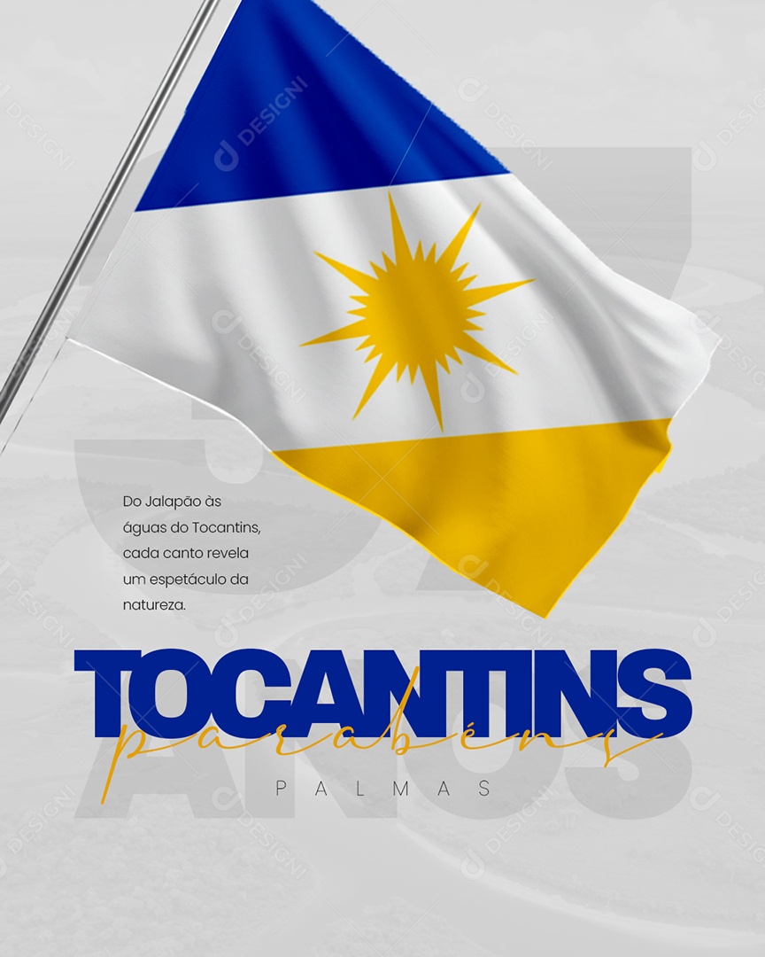 Aniversário do Tocantins 05 de Outubro Parabéns Social Media PSD Editável