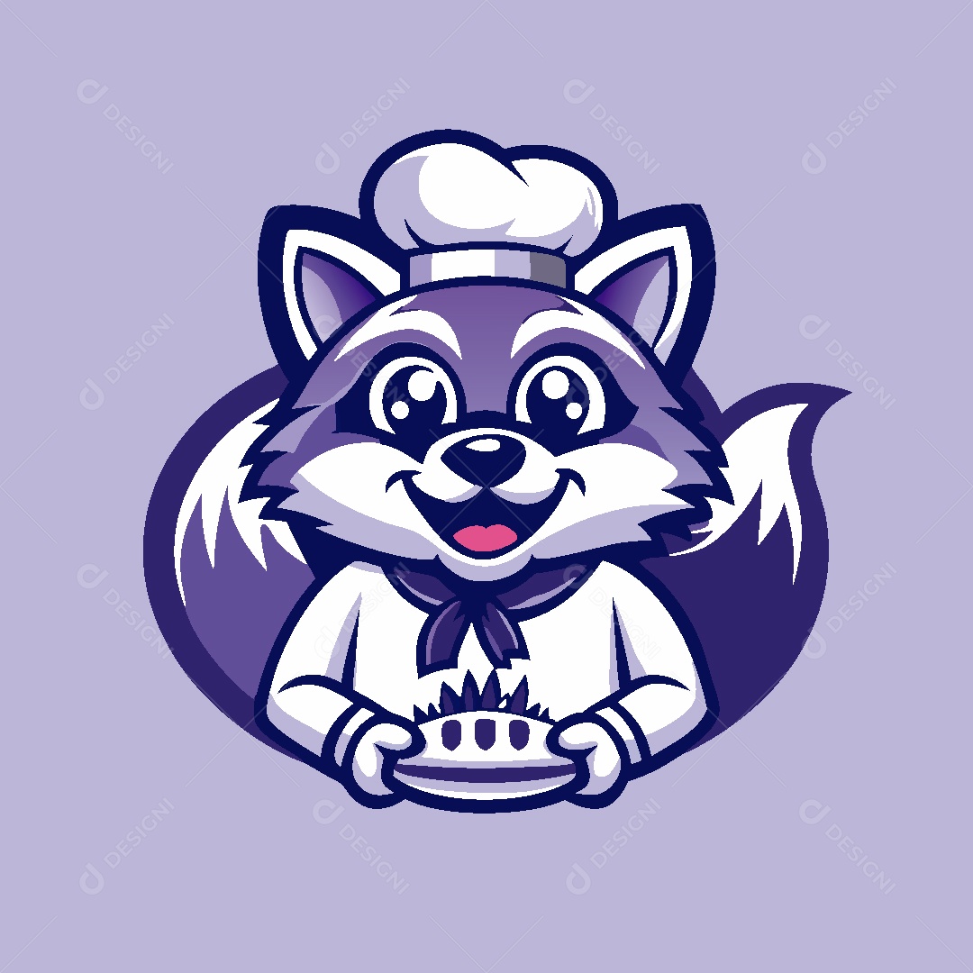 Mascote Animal Chefe de Cozinha Ilustração Vetor EPS