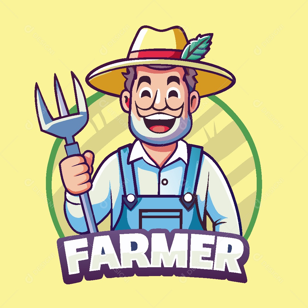 Fazenda Mascote Ilustração Vetor EPS