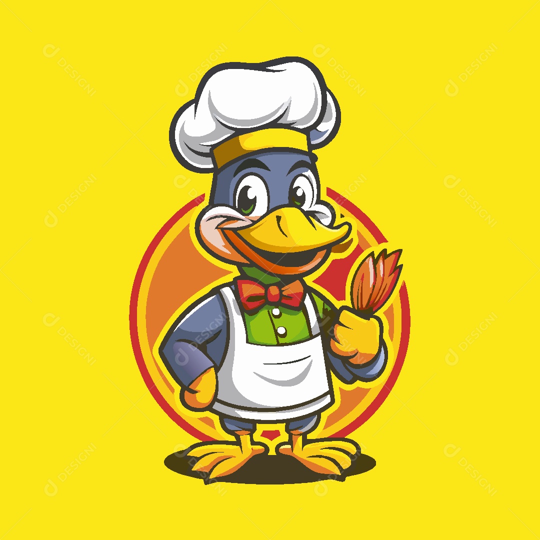 Pato Mascote Ilustração Vetor EPS