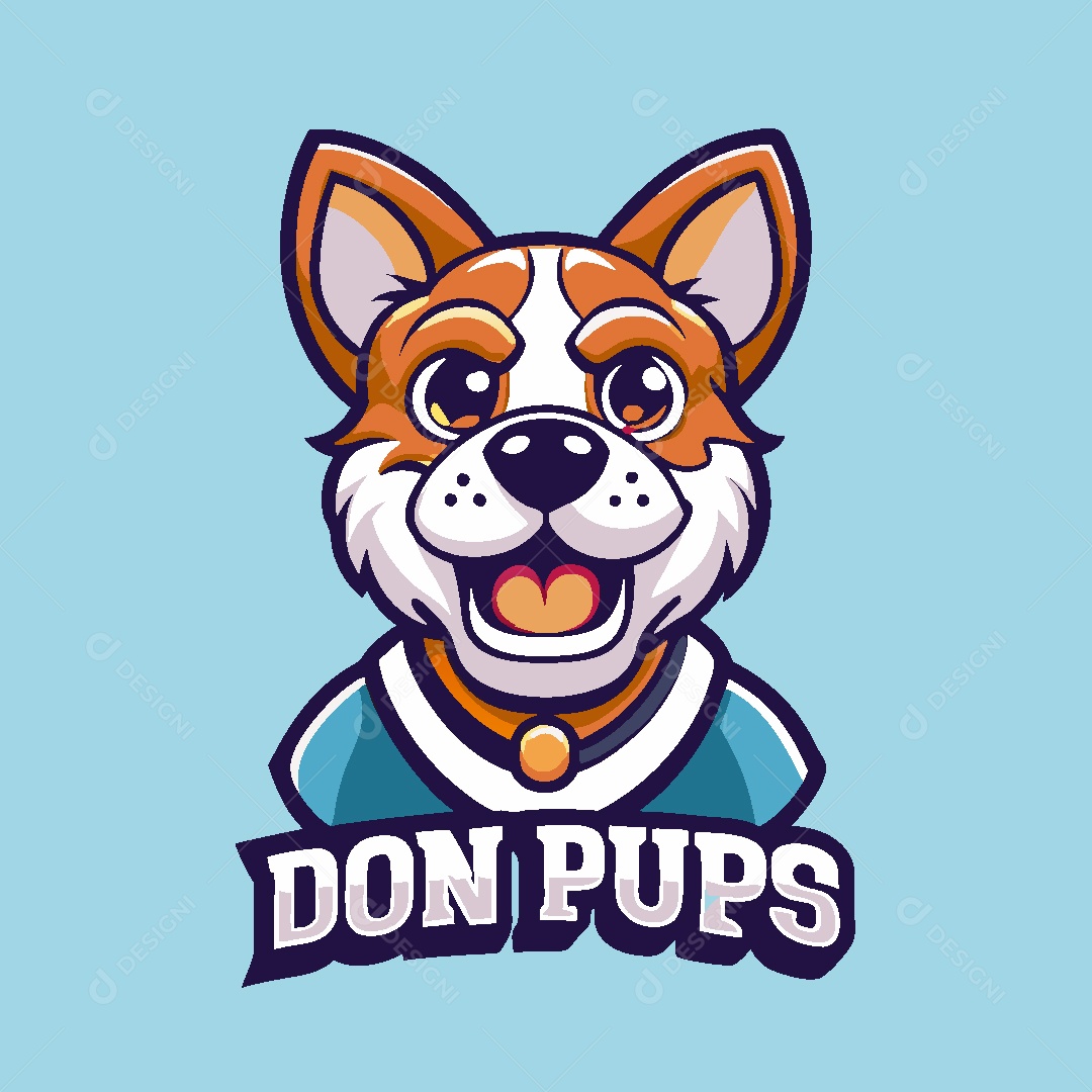 Cachorro Mascote Ilustração Vetor EPS