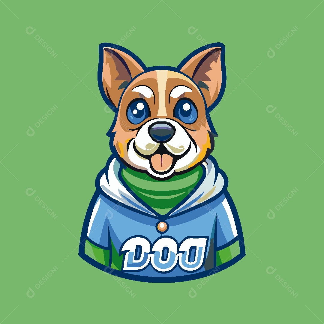 Cachorro Mascote Ilustração Vetor EPS