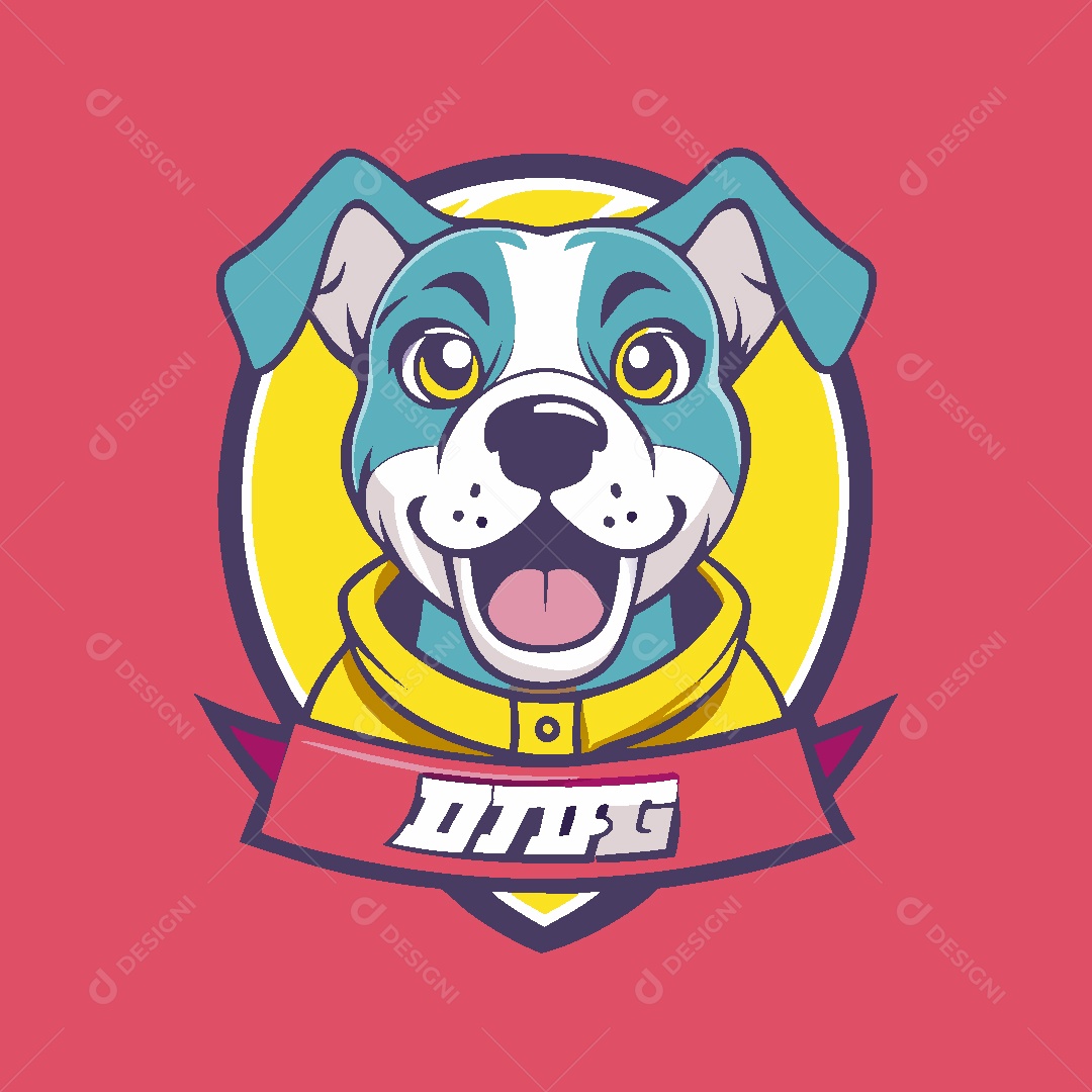 Cachorro Mascote Ilustração Vetor EPS