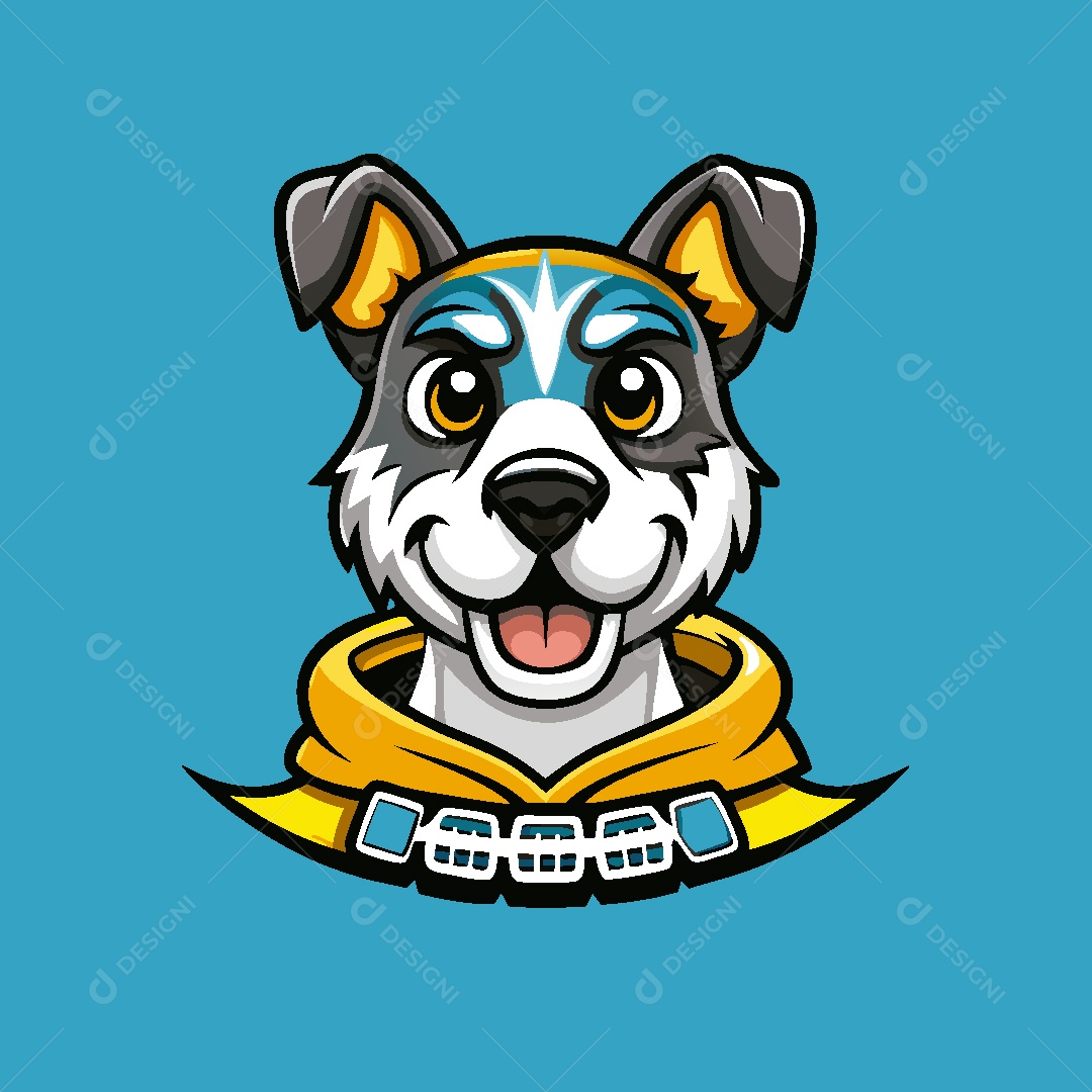 Cachorro Mascote Ilustração Vetor EPS