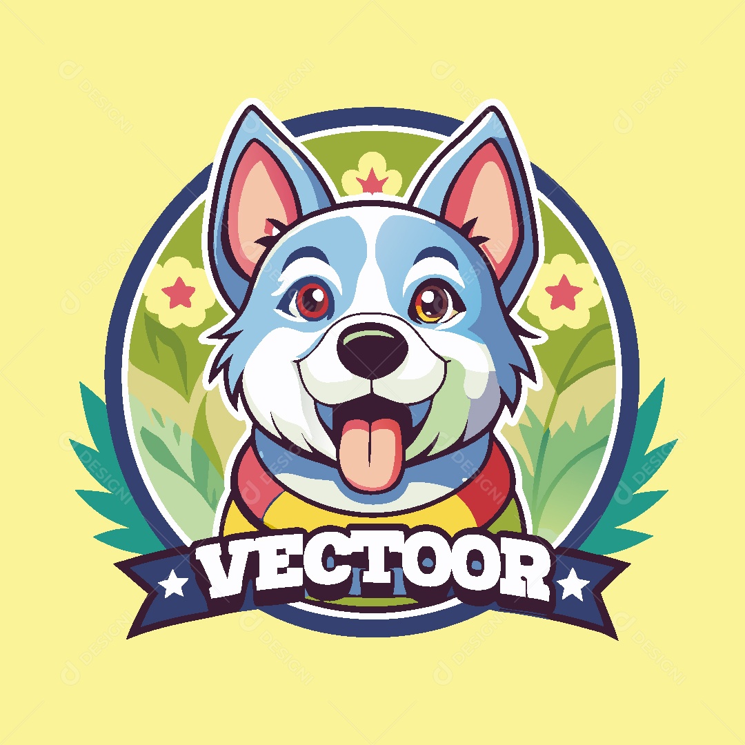 Cachorro Mascote Ilustração Vetor EPS