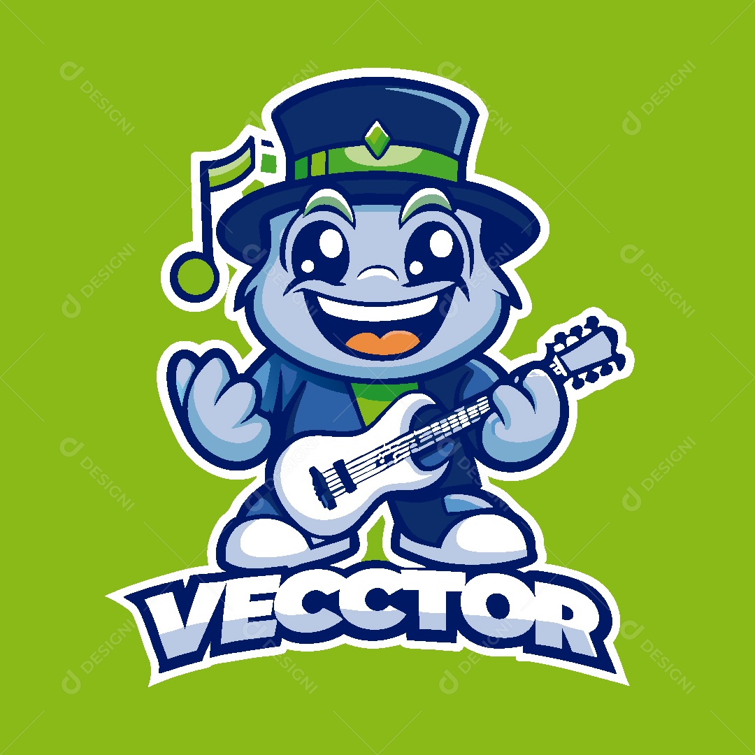 Mascote Musico Ilustração Vetor EPS