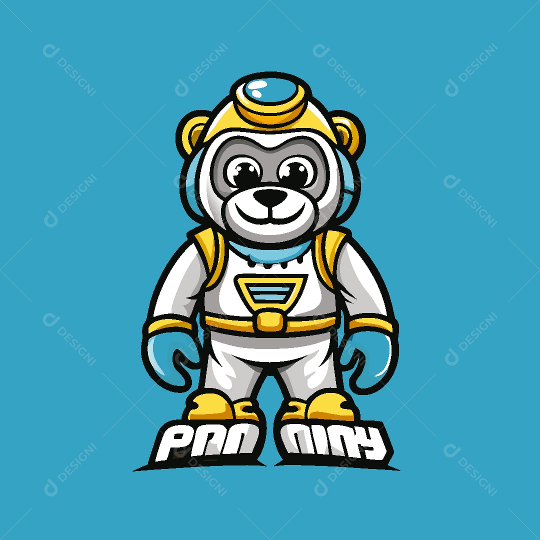 Macaco Mascote Ilustração Vetor EPS