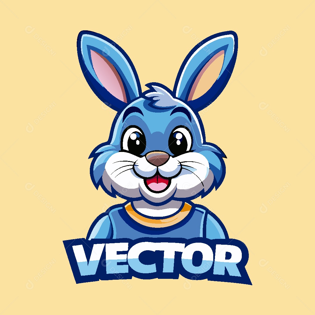 Coelho Mascote Ilustração Vetor EPS
