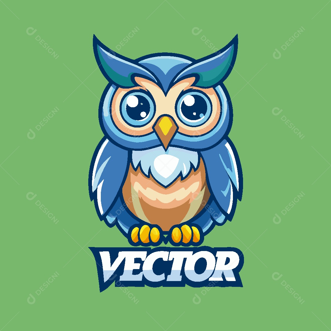 Coruja Mascote Ilustração Vetor EPS