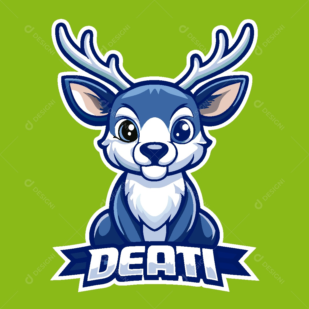 Cervo Mascote Ilustração Vetor EPS