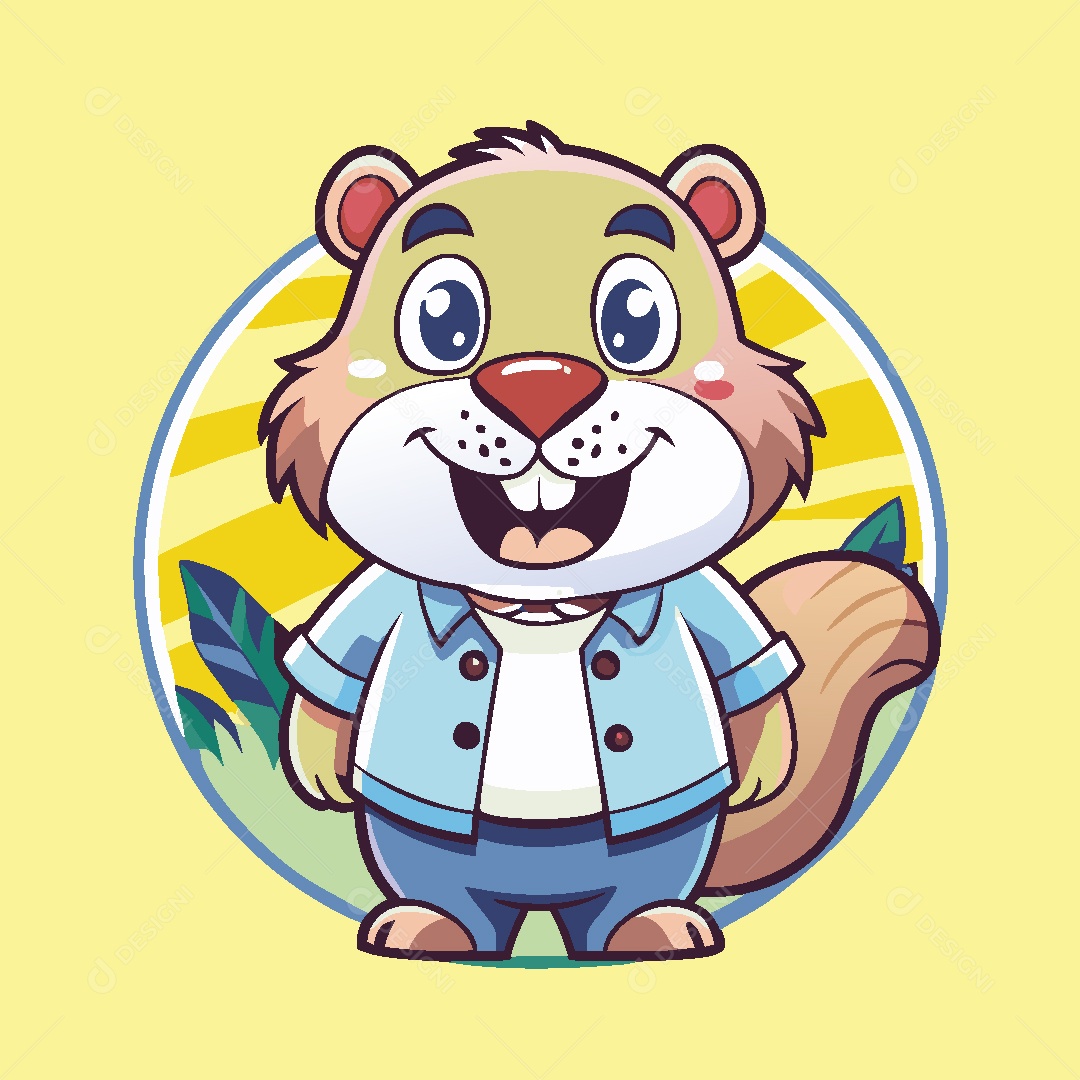 Hamster Mascote Ilustração Vetor EPS