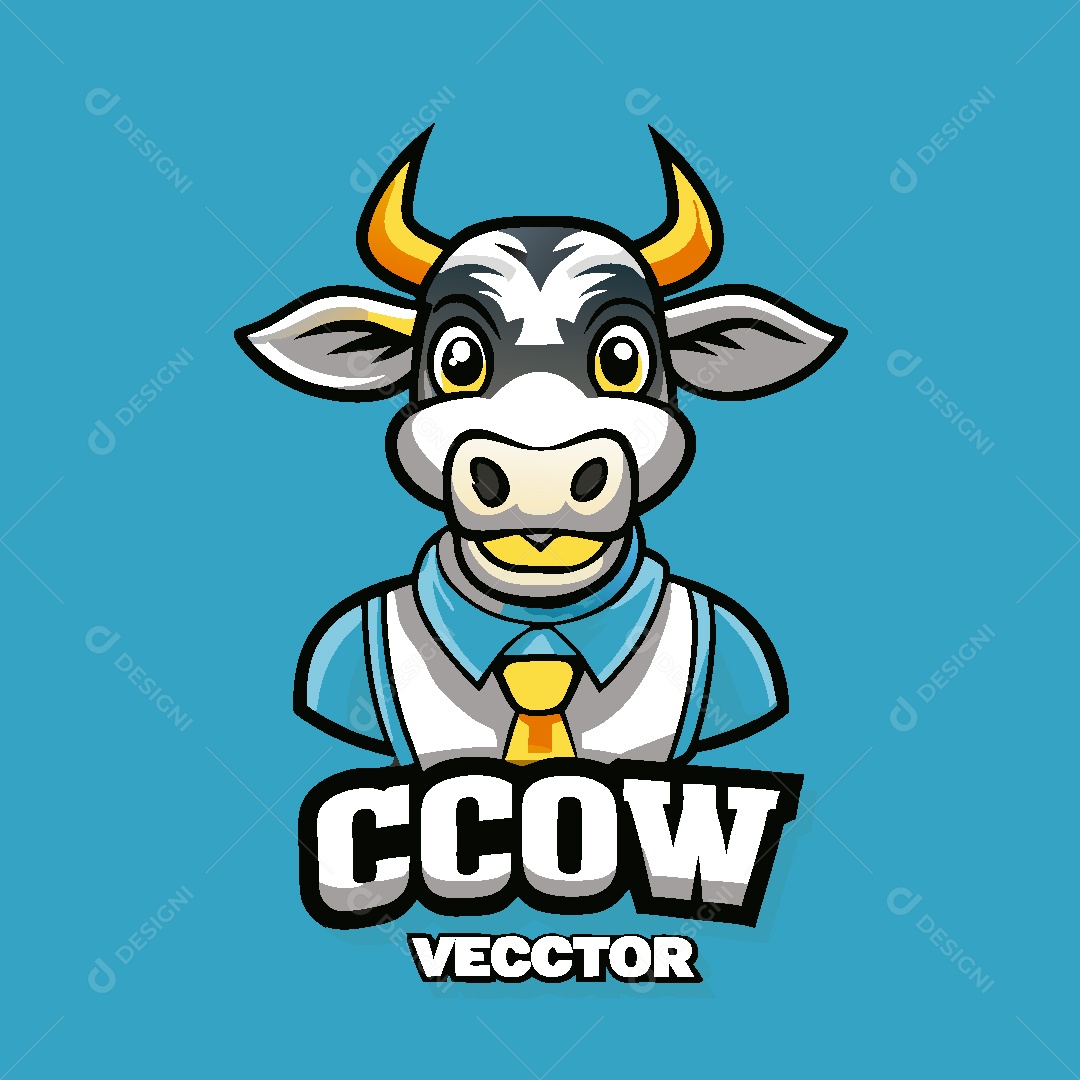 Vaca Mascote Ilustração Vetor EPS