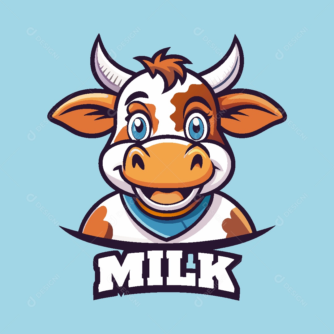 Vaca Mascote Ilustração Vetor EPS