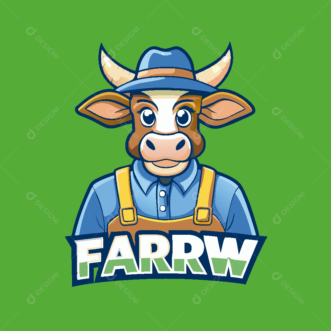 Vaca Mascote Ilustração Vetor EPS