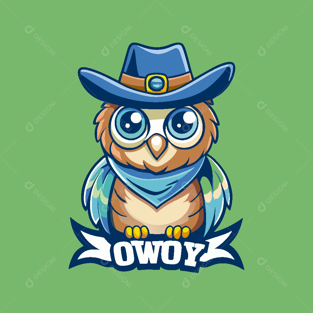 Coruja Mascote Ilustração Vetor EPS