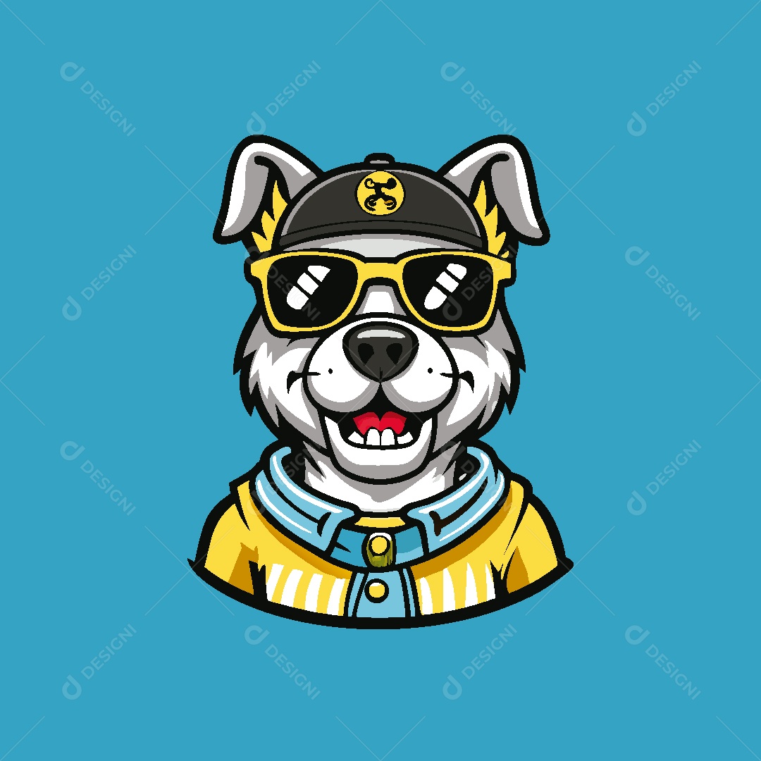 Cachorro Mascote Ilustração Vetor EPS