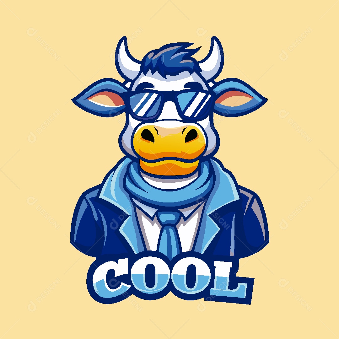 Vaca Mascote Ilustração Vetor EPS