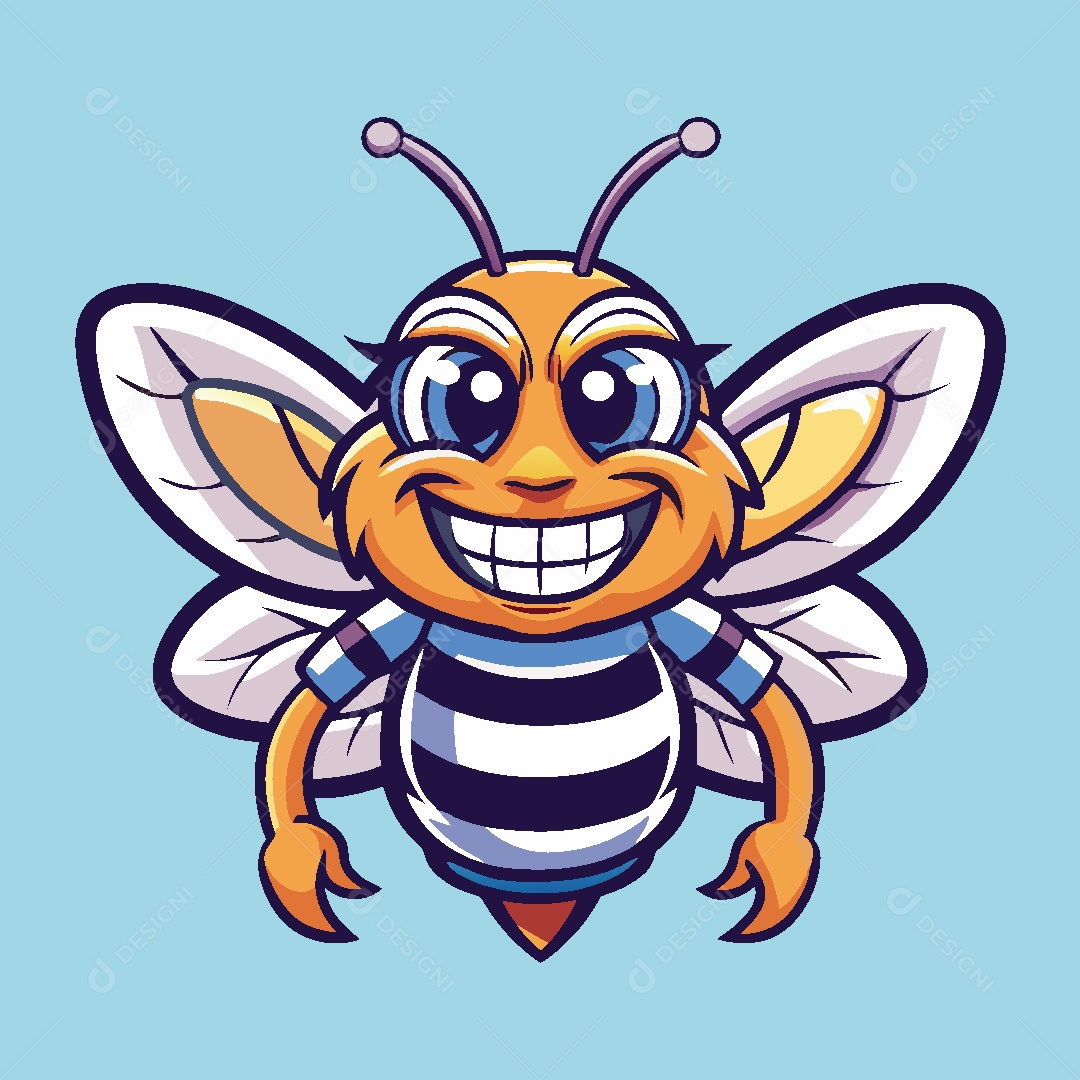 Abelha Mascote Ilustração Vetor EPS