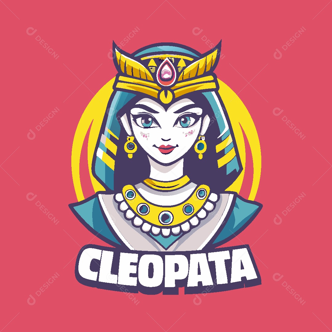 Cleópatra Mascote Ilustração Vetor EPS
