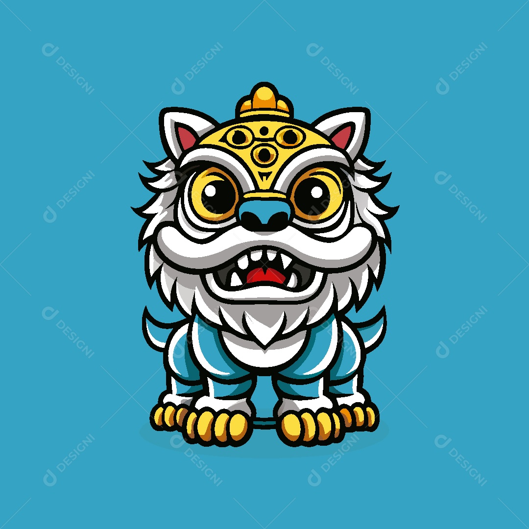 Dragão Mascote Ilustração Vetor EPS