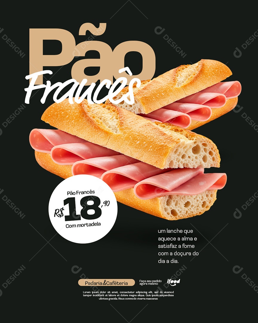 Padaria e Cafeteria Pão Francês Social Media PSD Editável