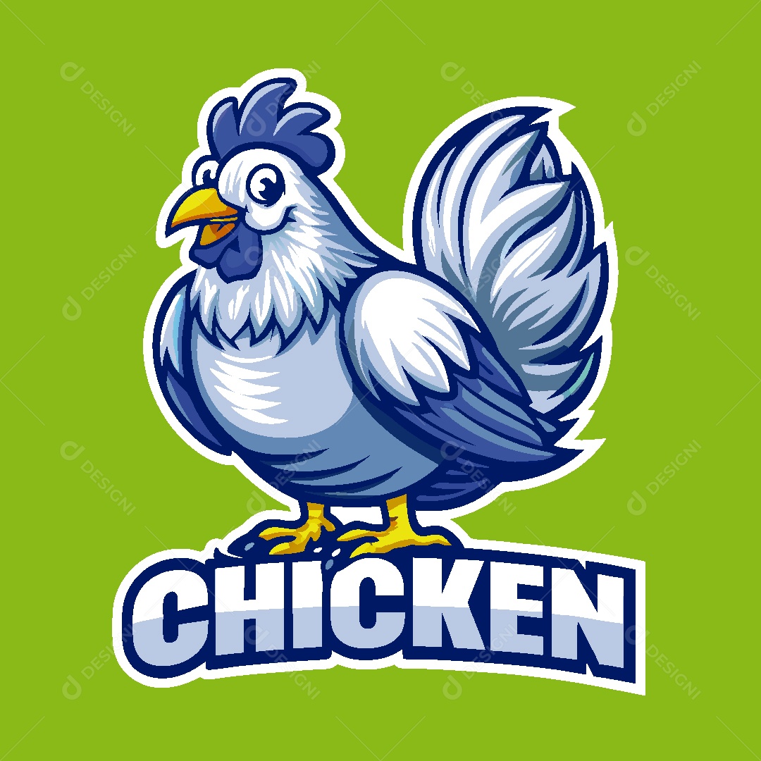Frango Mascote Ilustração Vetor EPS