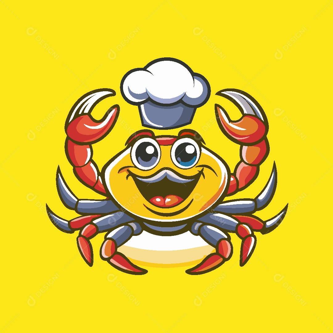 Caranguejo Mascote Ilustração Vetor EPS