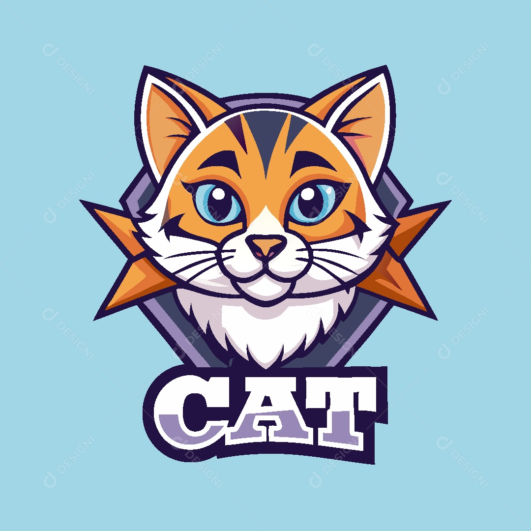 Gato Mascote Ilustração Vetor EPS