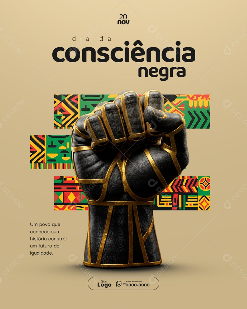 Dia da Consciência Negra 20 de Novembro Social Media PSD Editável