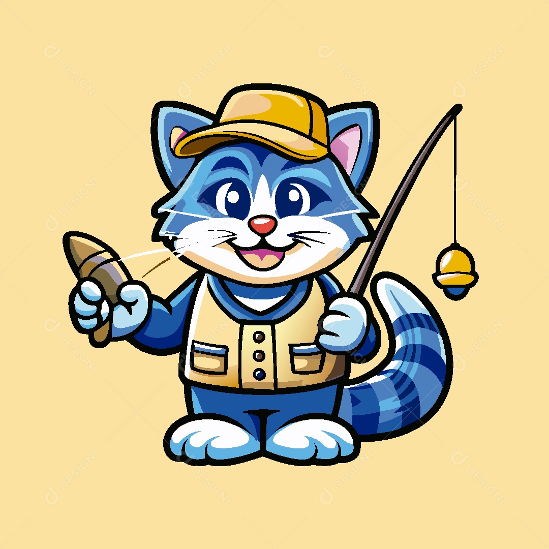 Gato Mascote Ilustração Vetor EPS