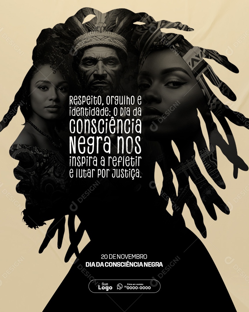 Dia da Consciência Negra 20 de Novembro Social Media PSD Editável