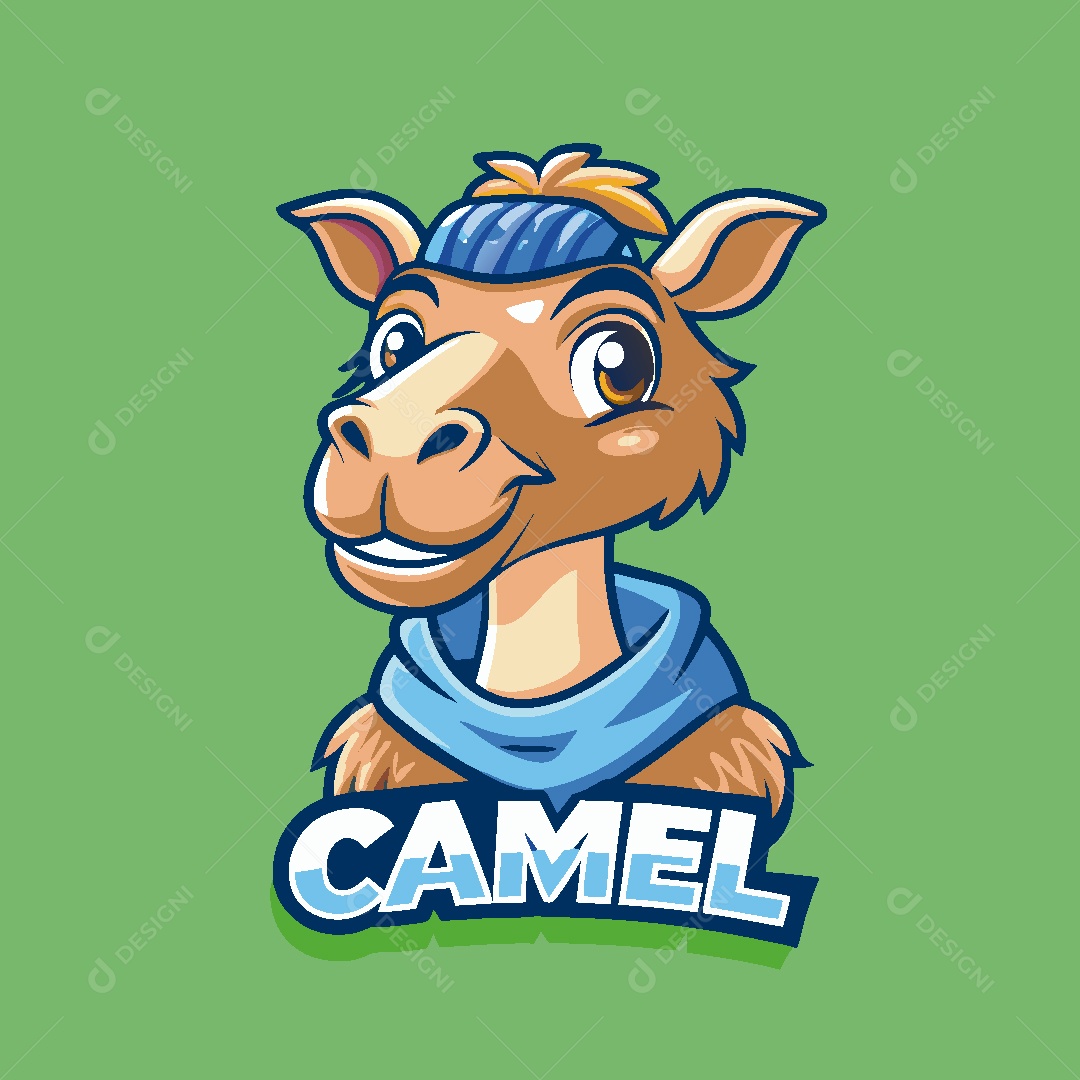 Camelo Mascote Ilustração Vetor EPS