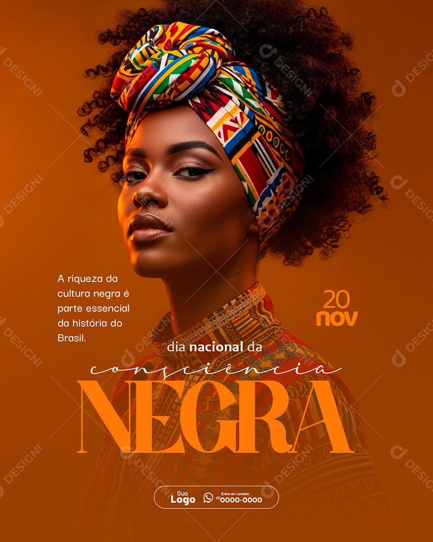 Dia da Consciência Negra 20 de Novembro Social Media PSD Editável