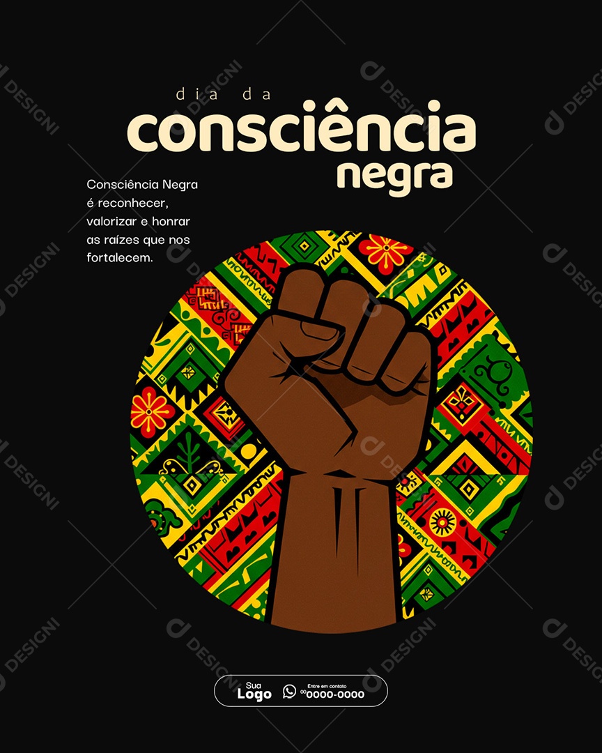 Dia da Consciência Negra 20 de Novembro Social Media PSD Editável