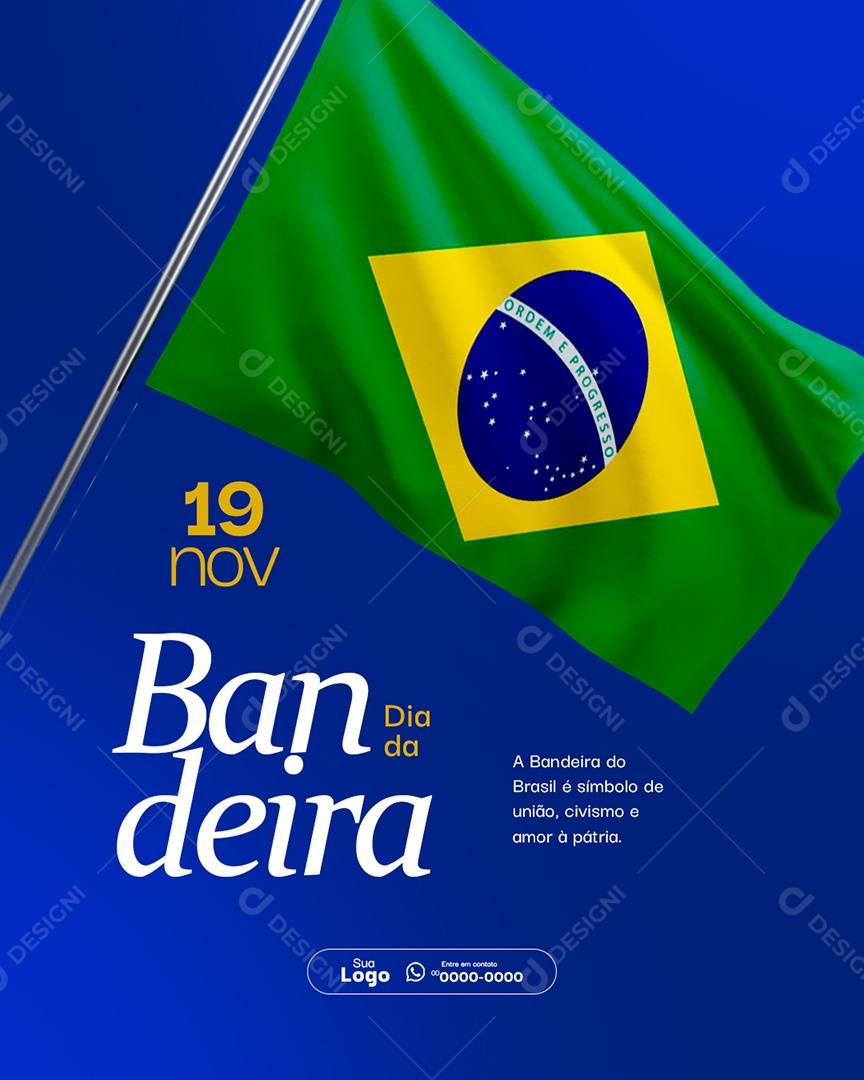 Dia da Bandeira 19 de Novembro Social Media PSD Editável