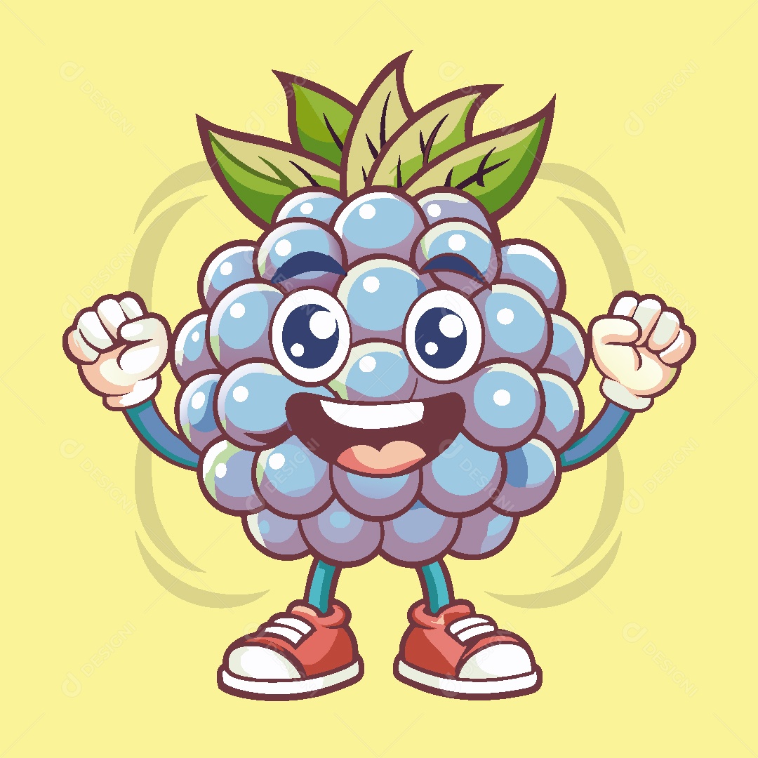 Cacho de Uva Mascote Ilustração Vetor EPS