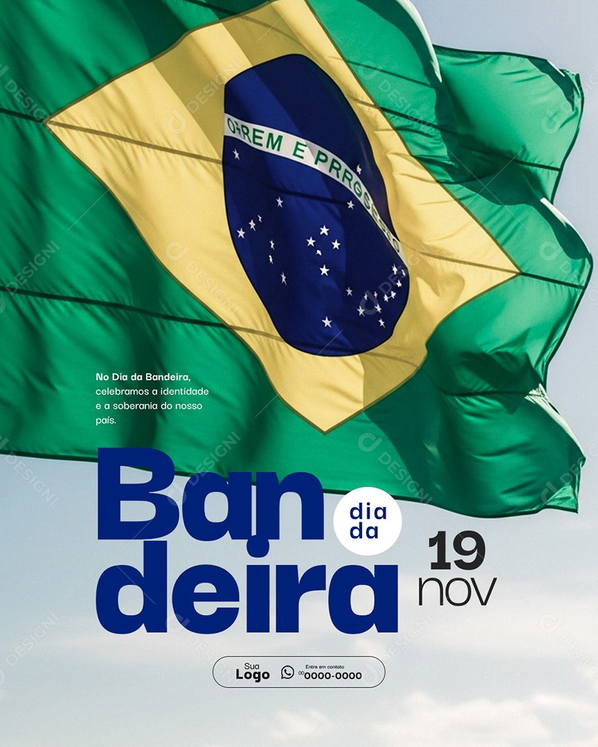 Dia da Bandeira 19 de Novembro Social Media PSD Editável
