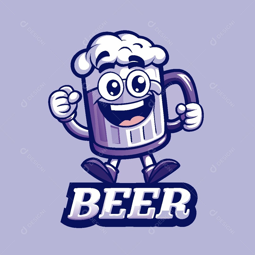 Chopp Mascote Ilustração Vetor EPS