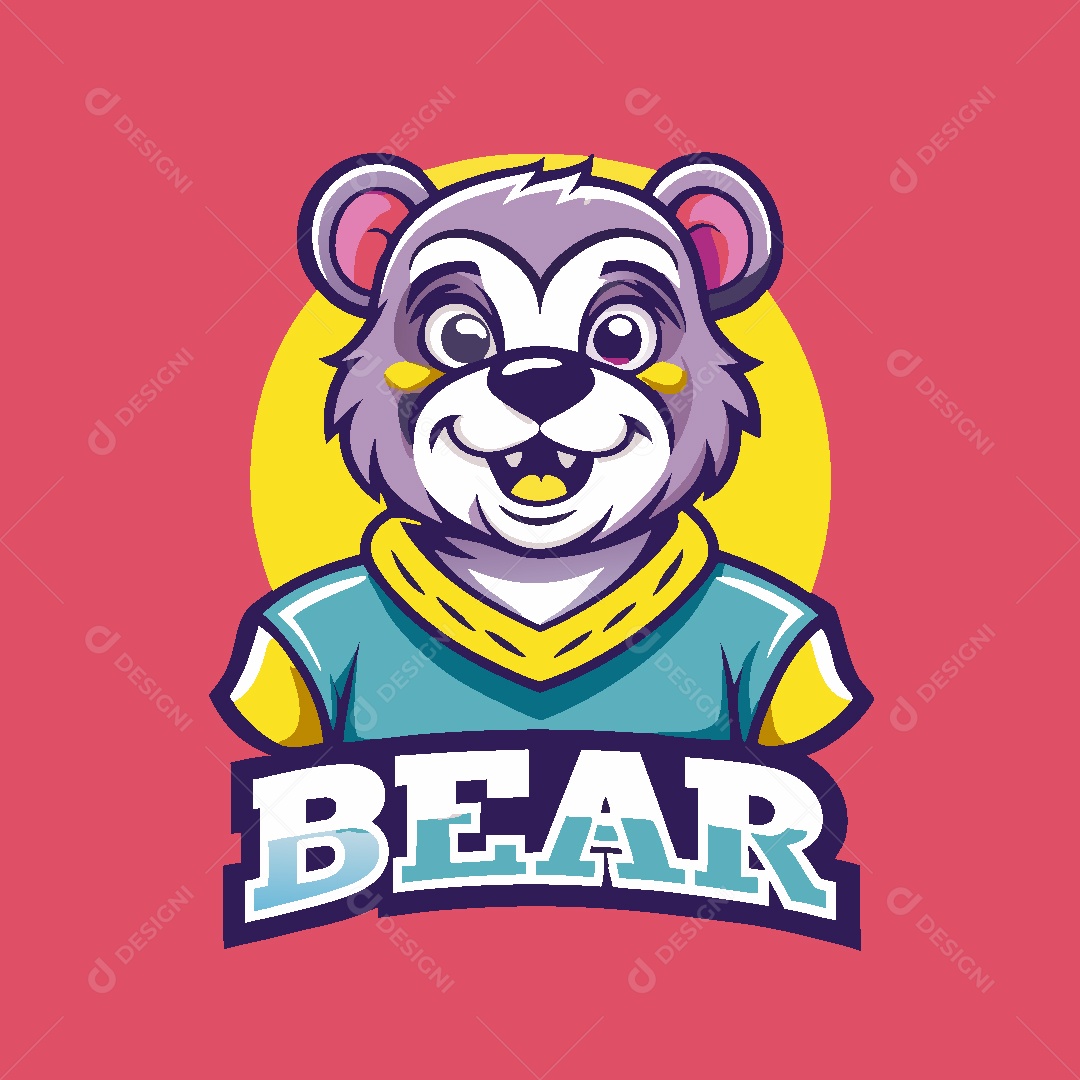 Urso Mascote Ilustração Vetor EPS