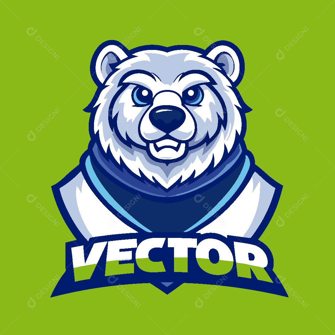 Urso Polar Mascote Ilustração Vetor EPS