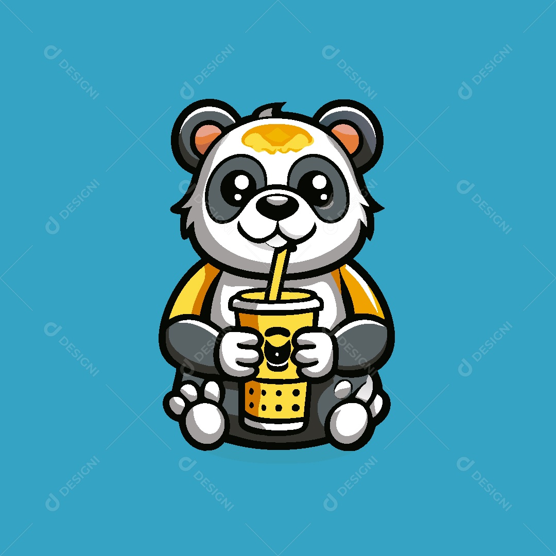 Urso Panda Mascote Ilustração Vetor EPS