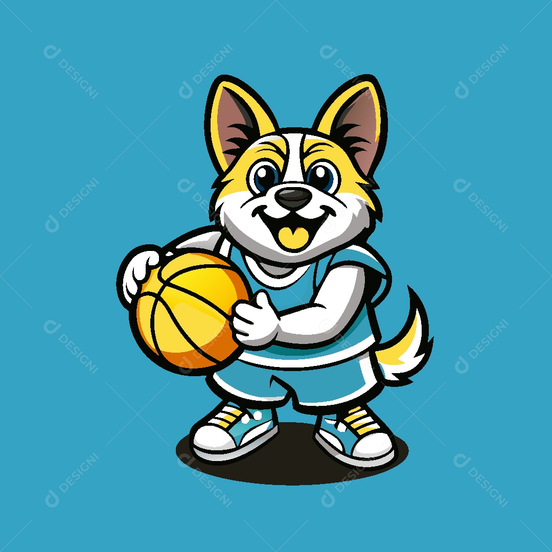 Mascote de Basquete Ilustração Vetor EPS