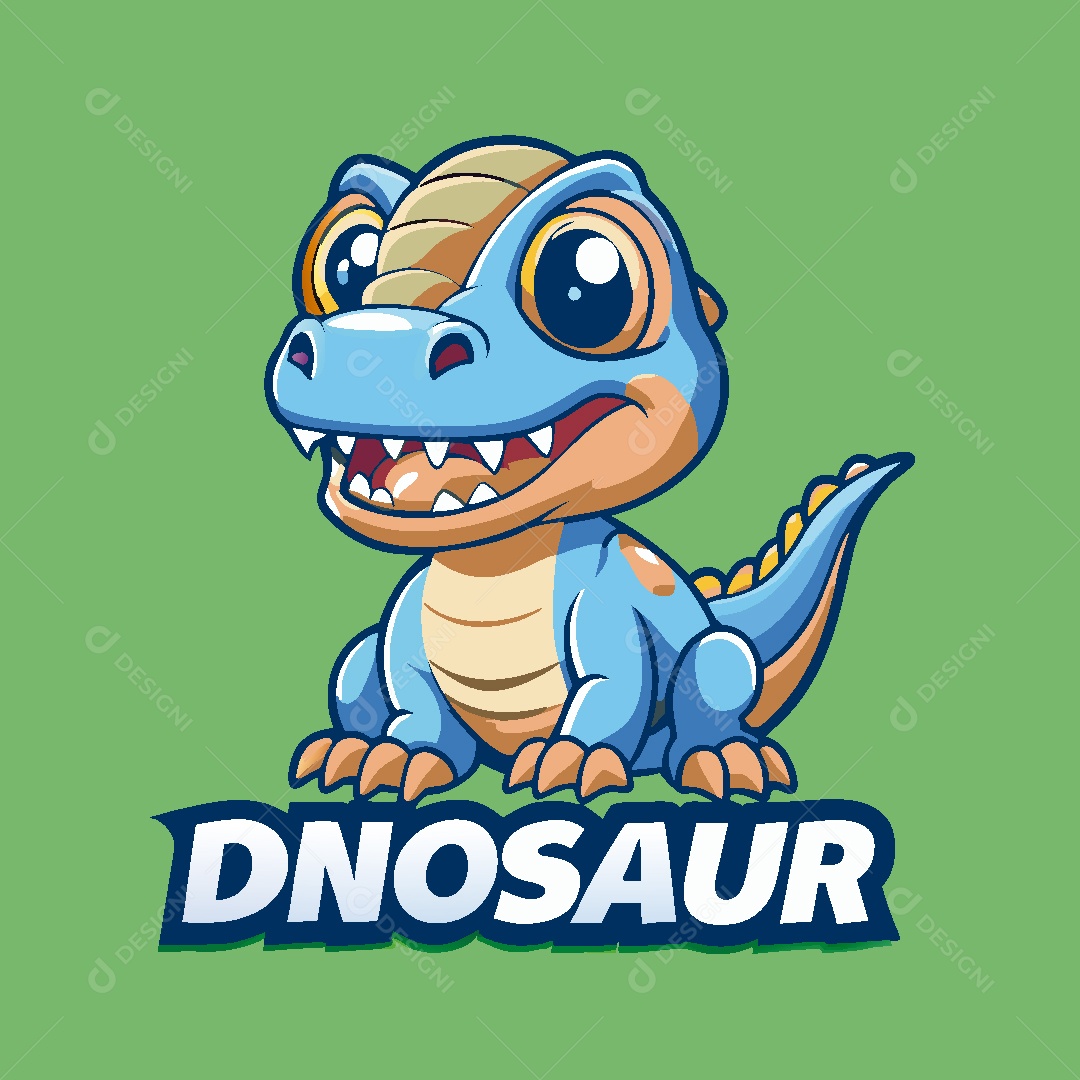 Dinossauro Mascote Ilustração Vetor EPS