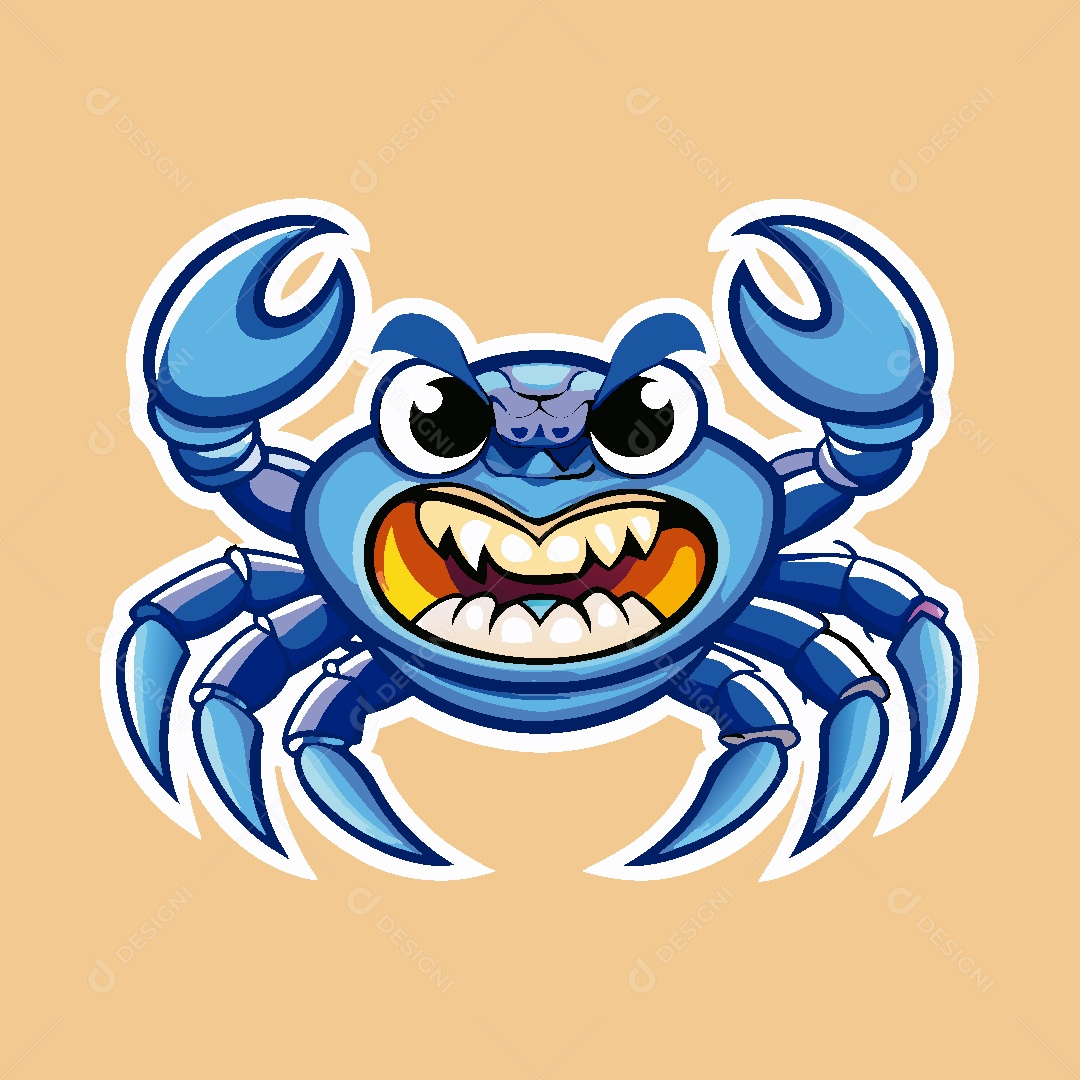 Caranguejo Mascote Ilustração Vetor EPS