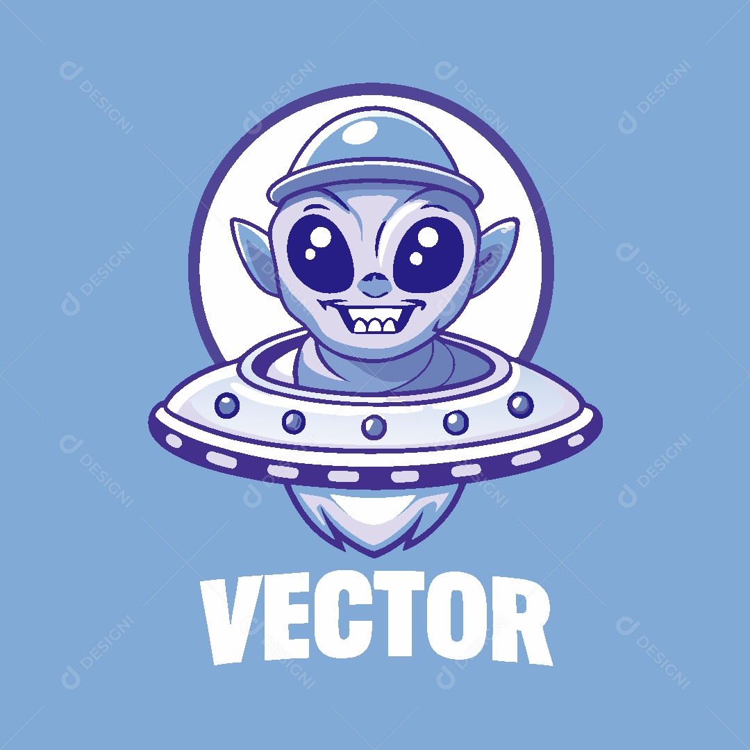 Alienígena Mascote Ilustração Vetor EPS