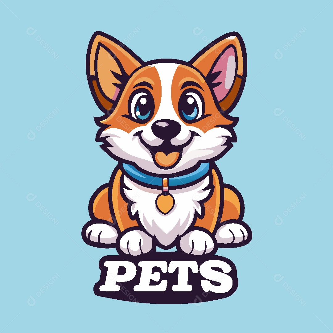 Cachorro Mascote Ilustração Vetor EPS