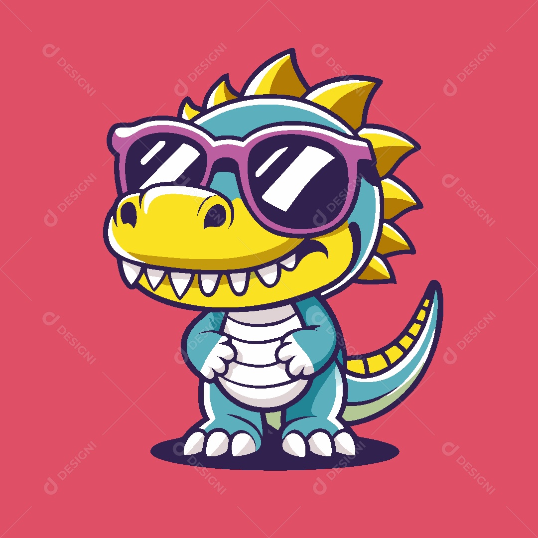 Dinossauro Mascote Ilustração Vetor EPS