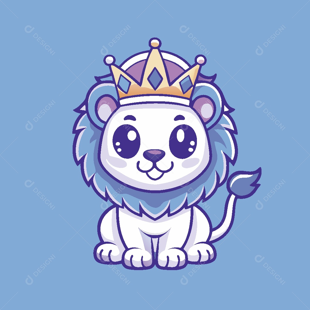 Leão Mascote Ilustração Vetor EPS